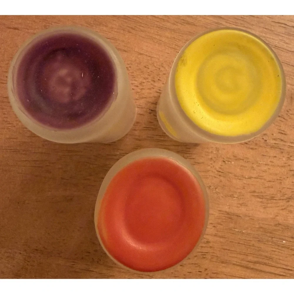 3 Vintage Playboy Bunny Shot Glass Frosted Orange, Yellow & Purple‎ 4